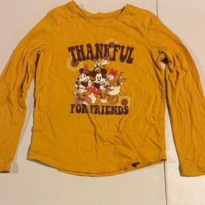 Disney Yellow Long-Sleeve 'Thankful For Friends' Graphic Tee